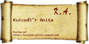 Kulcsár Anita névjegykártya