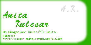 anita kulcsar business card